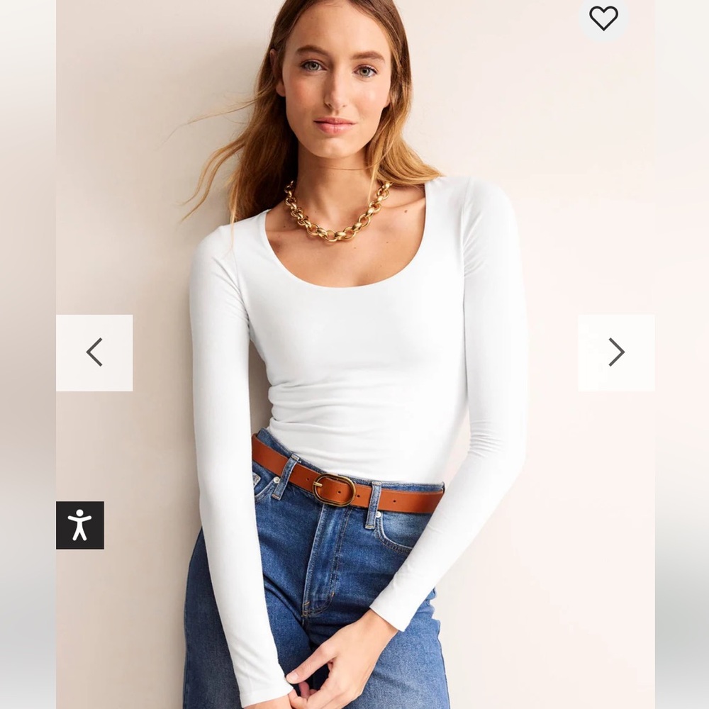 Boden Double Layer Scoop Long Sleeve Tee